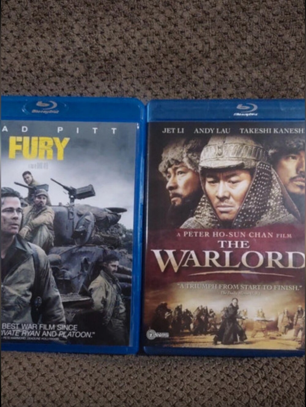 War Survival Movie Bundle Blu-ray x2, Brad Pitt & Jet Li Action